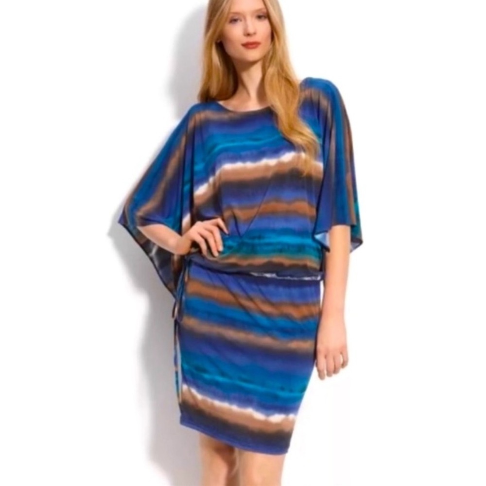 VGUC Anthropologie Kimono Style Relaxed Fit Tie Dye Dress,Drawstring Waist
